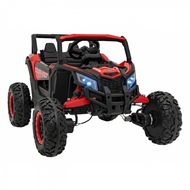 ATV electric cu telecomanda BUGGY DEFEND 4 X 4 JH-105, roti EVA, scaun tapitat, 106x75x59 cm, putere 140W - Rosu