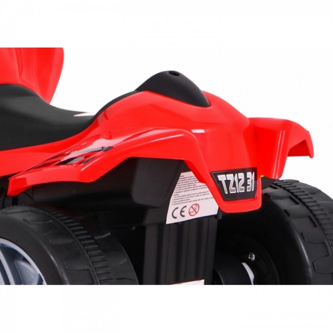 ATV electric LITTLE MONSTER TR1805, roti si scaun din plastic, 70x38.5x42 cm, putere 25W - Rosu