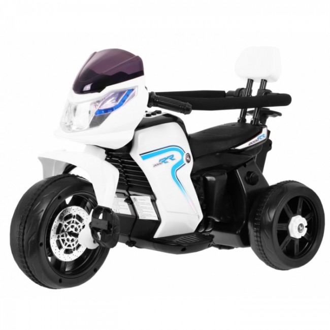 Motocicleta electrica 3 in 1, HL108, roti si scaun din plastic, 78x39x59 cm, putere 20W - Alb