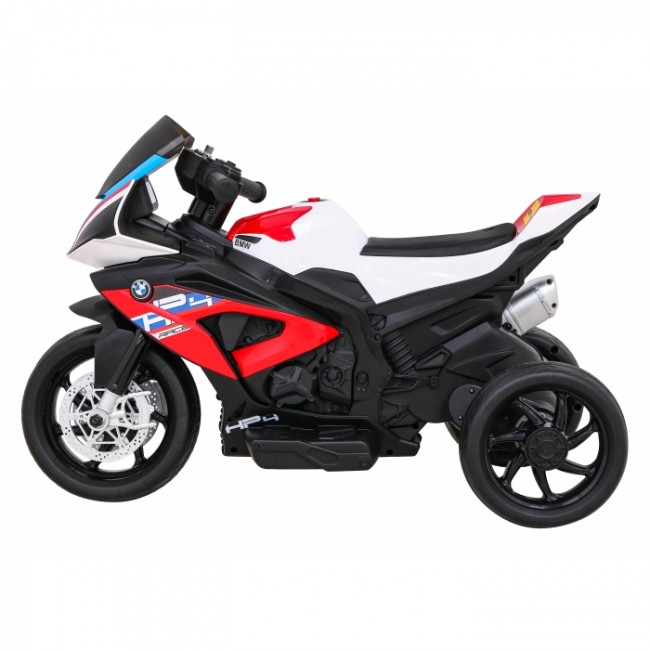 Motocicleta electrica BMW HP4, roti din plastic, scaun din piele ecologica, 81x41x52 cm, putere 70W - Rosu