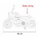 Motocicleta electrica CHOPPER FASTER AHL008, roti si scaun din plastic, 78x30x55 cm, putere 20W - Alb