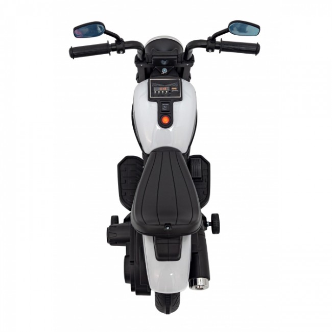 Motocicleta electrica CHOPPER FASTER AHL008, roti si scaun din plastic, 78x30x55 cm, putere 20W - Alb