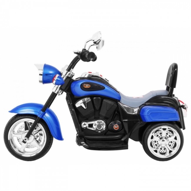 Motocicleta electrica CHOPPER NightBike TR1501, roti si scaun din plastic, 92x34x63 cm, putere 6V - Albastru