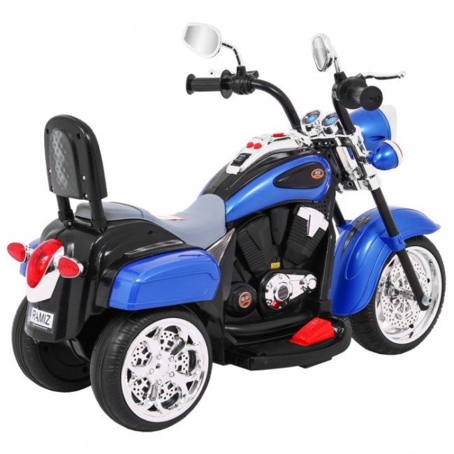 Motocicleta electrica CHOPPER NightBike TR1501, roti si scaun din plastic, 92x34x63 cm, putere 6V - Albastru