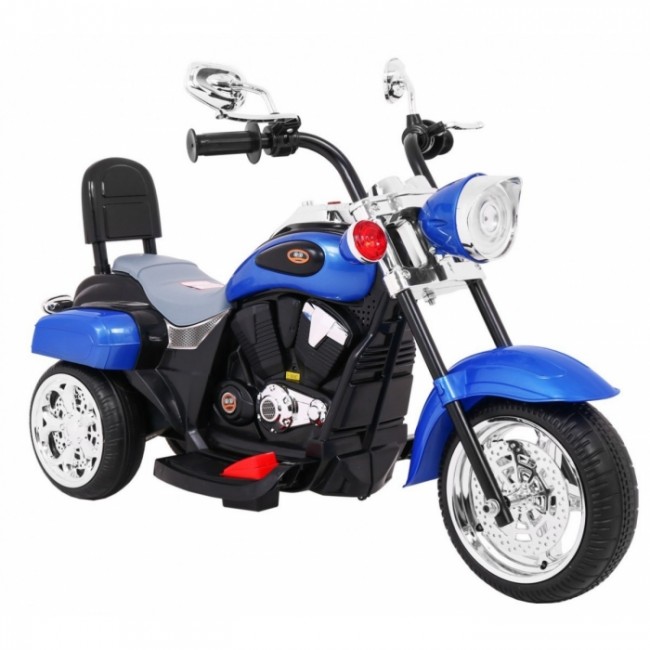 Motocicleta electrica CHOPPER NightBike TR1501, roti si scaun din plastic, 92x34x63 cm, putere 6V - Albastru