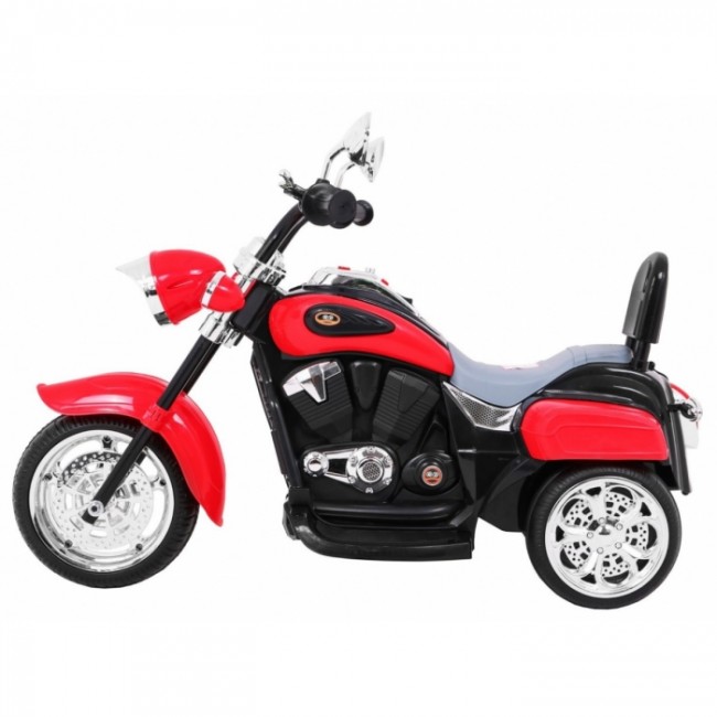 Motocicleta electrica CHOPPER NightBike TR1501, roti si scaun din plastic, 92x34x63 cm, putere 6V - Rosu