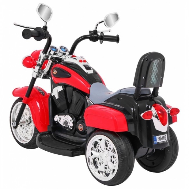 Motocicleta electrica CHOPPER NightBike TR1501, roti si scaun din plastic, 92x34x63 cm, putere 6V - Rosu