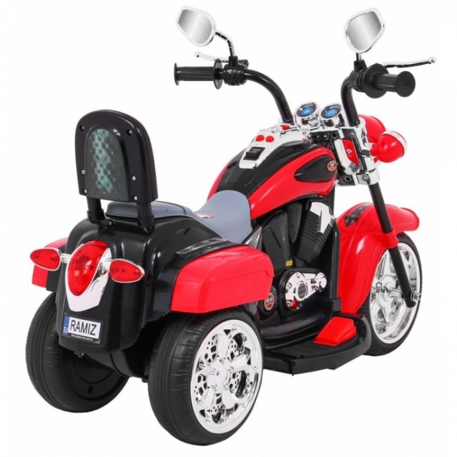 Motocicleta electrica CHOPPER NightBike TR1501, roti si scaun din plastic, 92x34x63 cm, putere 6V - Rosu