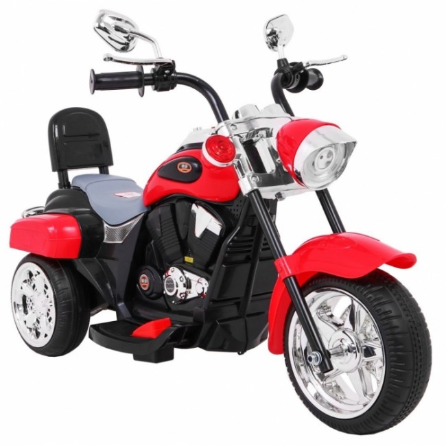 Motocicleta electrica CHOPPER NightBike TR1501, roti si scaun din plastic, 92x34x63 cm, putere 6V - Rosu