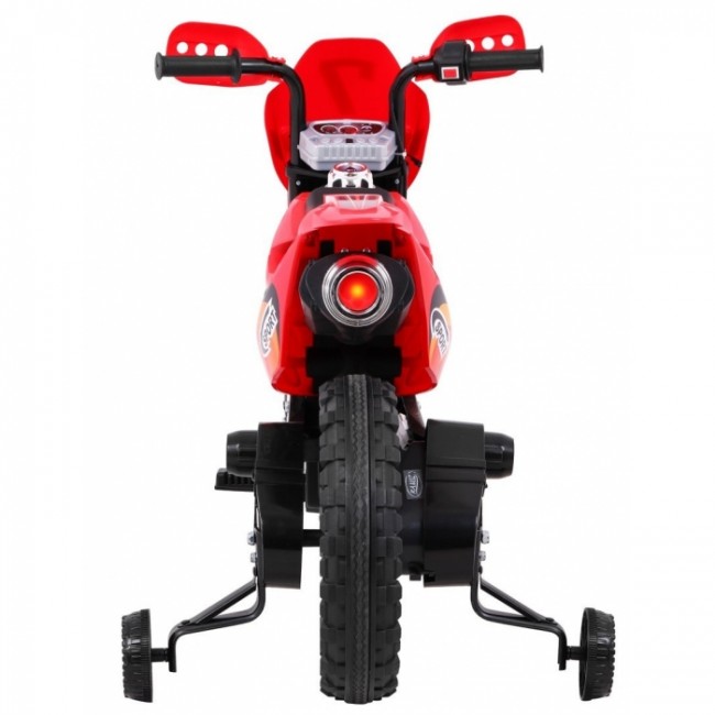 Motocicleta electrica CROSS BDM0912, roti si scaun din plastic + 2 roti ajutatoare, 105x50x72 cm, putere 6V - Rosu