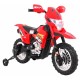 Motocicleta electrica CROSS BDM0912, roti si scaun din plastic + 2 roti ajutatoare, 105x50x72 cm, putere 6V - Rosu