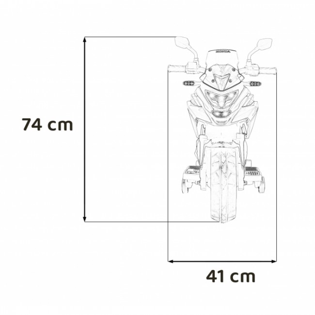 Motocicleta electrica HONDA NC750X, roti si scaun din plastic, 103x41x74 cm, putere 70W - Alb