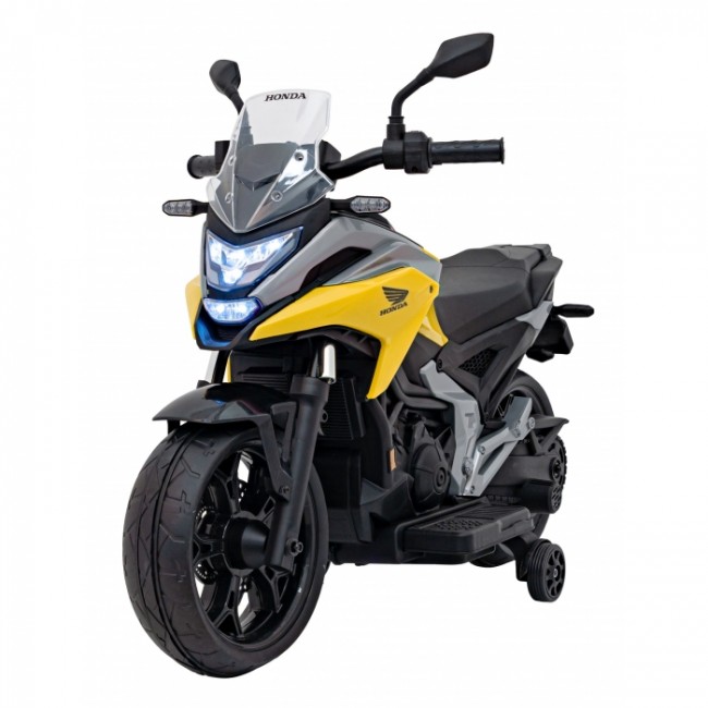 Motocicleta electrica HONDA NC750X, roti si scaun din plastic, 103x41x74 cm, putere 70W - Galben