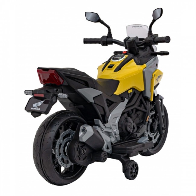 Motocicleta electrica HONDA NC750X, roti si scaun din plastic, 103x41x74 cm, putere 70W - Galben