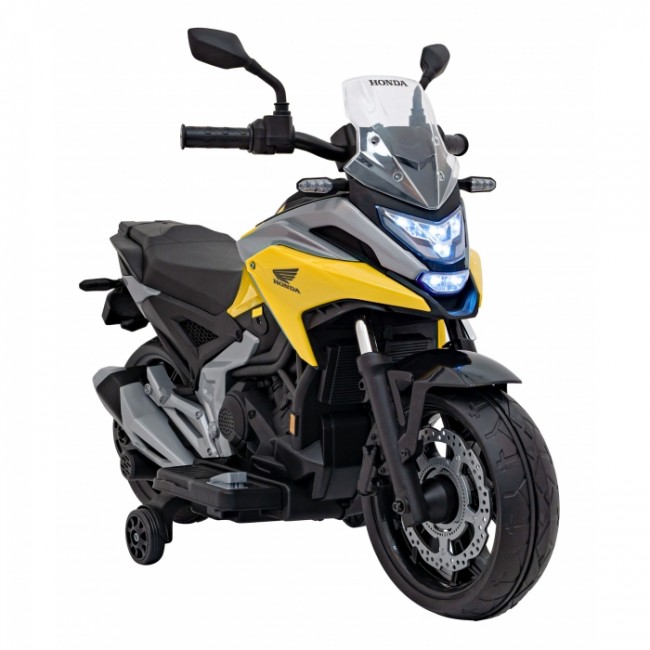 Motocicleta electrica HONDA NC750X, roti si scaun din plastic, 103x41x74 cm, putere 70W - Galben