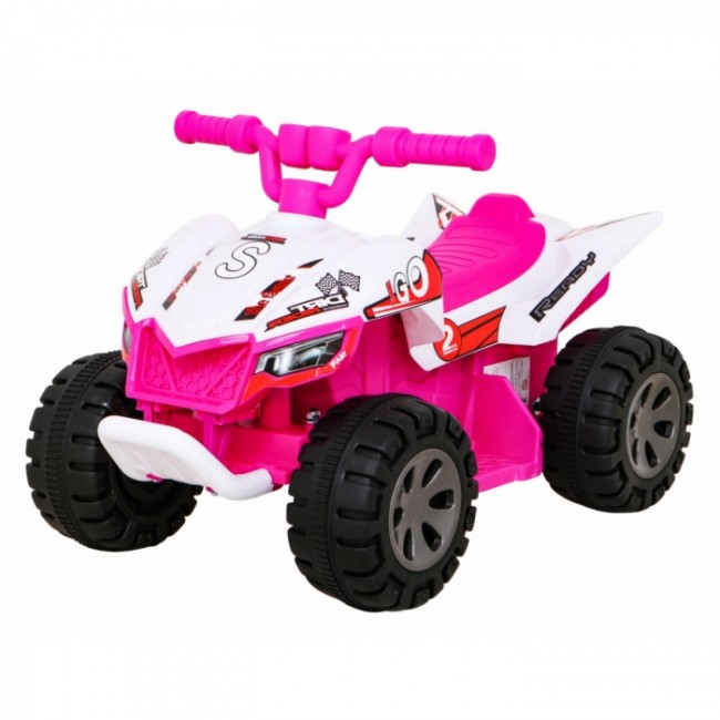 ATV electric The Fastest JS320, roti si scaun din plastic, 70x43x44 cm, putere 25W - Roz