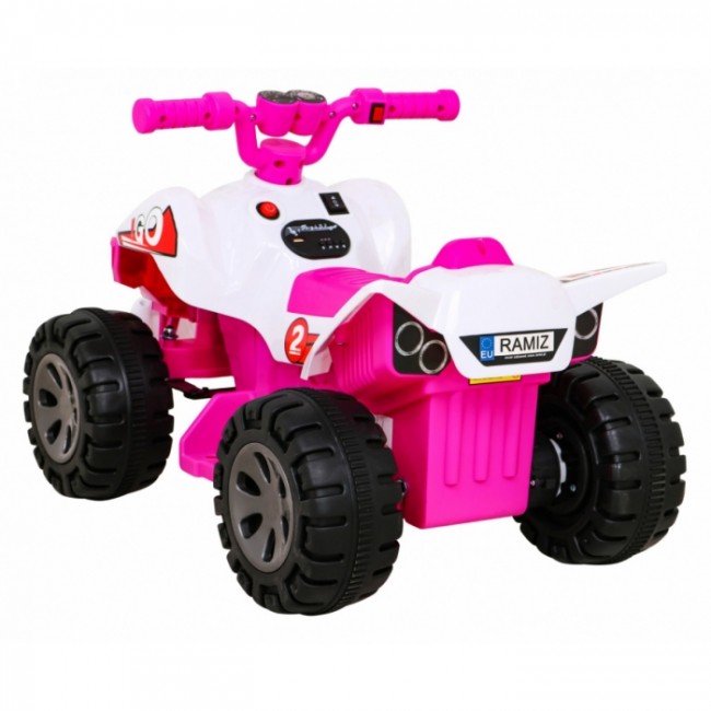 ATV electric The Fastest JS320, roti si scaun din plastic, 70x43x44 cm, putere 25W - Roz