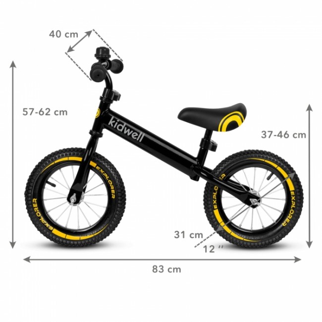 Bicicleta fara pedale Kidwell Cruzer Explorer - Black