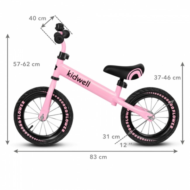 Bicicleta fara pedale Kidwell Cruzer Flower - Pink