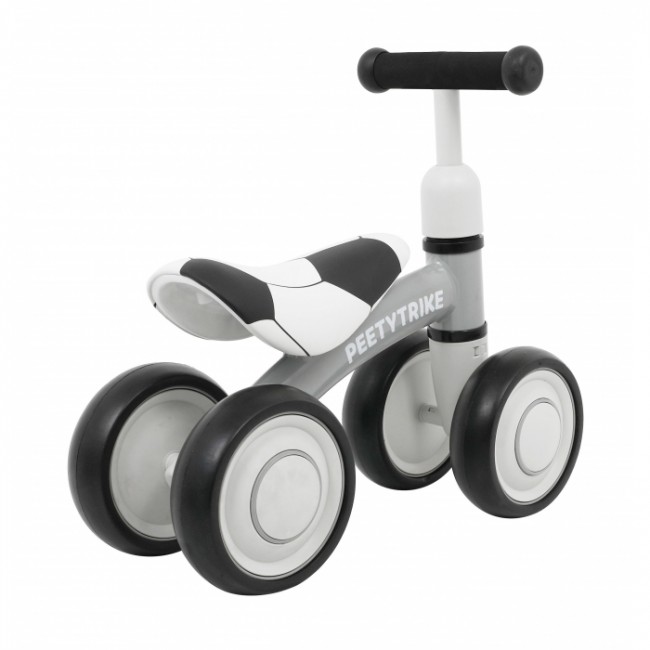 Bicicleta fara pedale cu 4 roti din plastic SporTrike - Alb