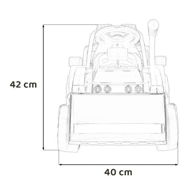 Buldozer electric cu cupa mobila, roti si scaun din plastic, 86x40x42 cm, putere 25W - Albastru