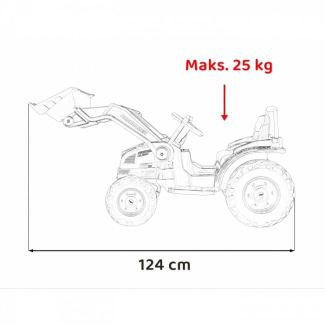 Excavator electric cu brat mobil, roti EVA, scaun tapitat, 124x65x65 cm, putere 70W - Rosu