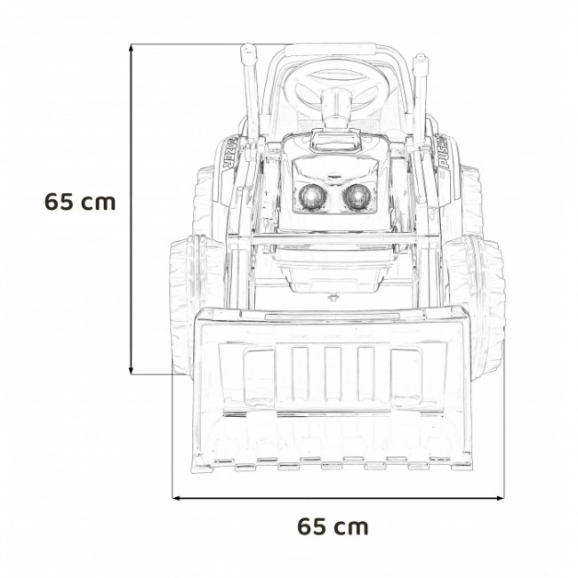 Excavator electric cu brat mobil, roti EVA, scaun tapitat, 124x65x65 cm, putere 70W - Rosu