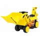 Excavator electric cu cupa mobila, roti si scaun din plastic, 113x41x52 cm, putere 6V - Galben