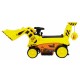 Excavator electric cu cupa mobila, roti si scaun din plastic, 113x41x52 cm, putere 6V - Galben