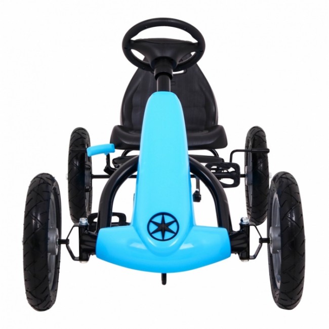 Kart cu pedale si roti gonflabile, varsta 3 ani+, 113x60x65 cm, Gokart STAR - Albastru