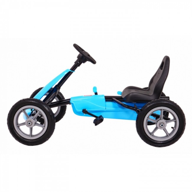 Kart cu pedale si roti gonflabile, varsta 3 ani+, 113x60x65 cm, Gokart STAR - Albastru