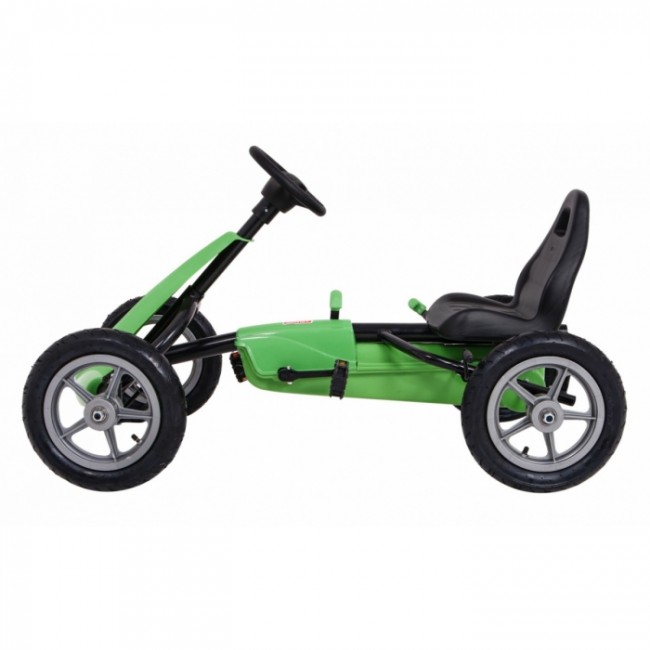 Kart cu pedale si roti gonflabile, varsta 3 ani+, 113x60x65 cm, Gokart STAR - Verde