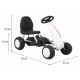 Kart cu pedale, roti si scaun din plastic, 60x35x39 cm, Gokart - Alb