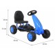 Kart cu pedale, roti si scaun din plastic, 60x35x39 cm, Gokart - Albastru