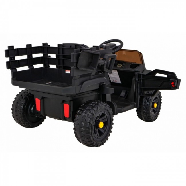 Masinuta electrica cu telecomanda FARMER PICK-UP, roti EVA, scaun tapitat, 116x66x65 cm, putere 70W - Negru