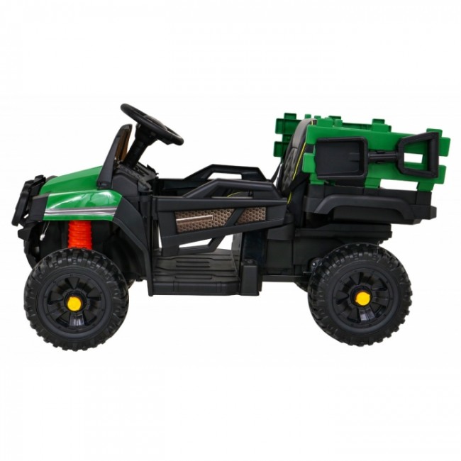 Masinuta electrica cu telecomanda FARMER PICK-UP, roti EVA, scaun tapitat, 116x66x65 cm, putere 70W - Verde