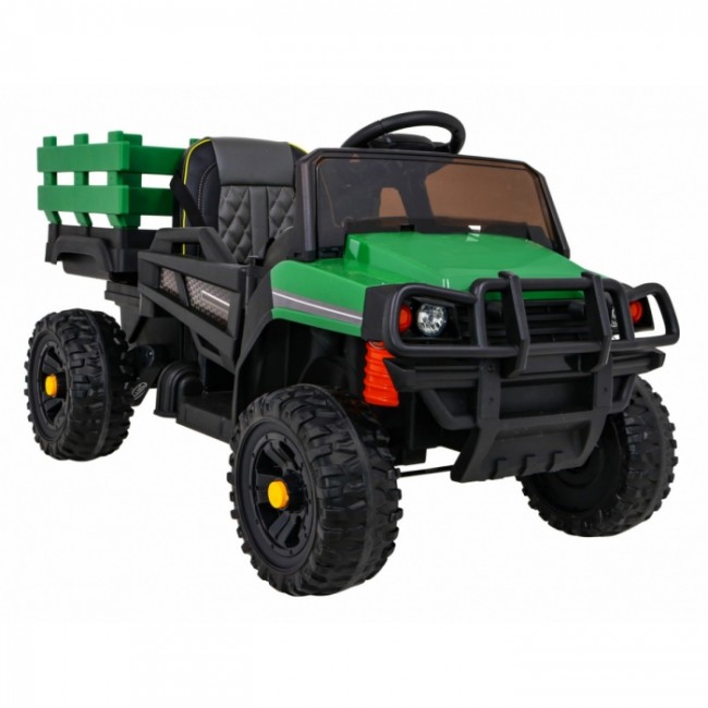 Masinuta electrica cu telecomanda FARMER PICK-UP, roti EVA, scaun tapitat, 116x66x65 cm, putere 70W - Verde