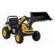 Excavator electric cu brat mobil HL389, roti EVA, scaun tapitat, 124x65x65 cm, putere 70W - Galben