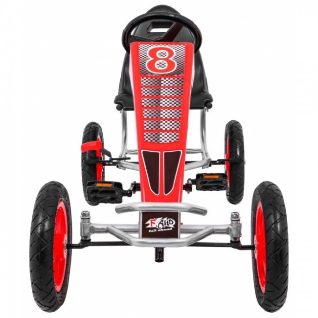 Kart cu pedale si roti gonflabile, varsta 3 ani+, 122x57x73 cm, Gokart AIR - Rosu