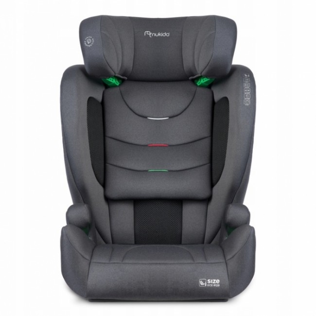 Scaun auto cu ISOFIX Nukido Louis Soft, Grupa 100-150 cm (15-36 Kg), i-Size, omologare R129 - Negru Gri