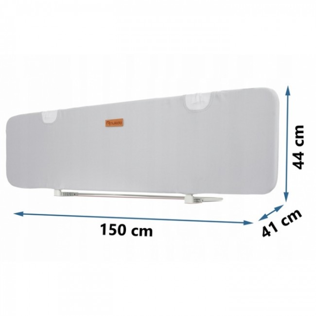 Bariera de protectie pentru pat 150 x 44 x 41 cm Nukido 722600 -Gri