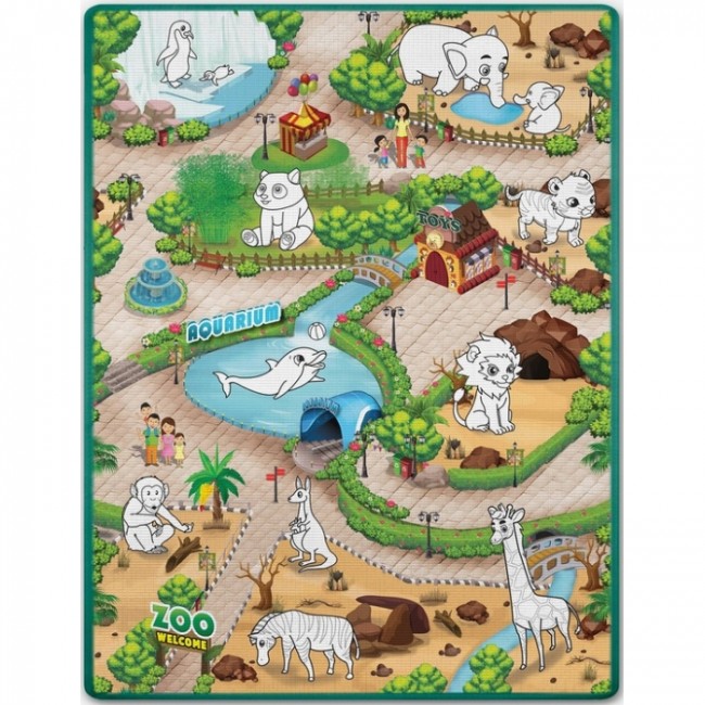 Salteluta de joaca 120 x 92 x 0.3 cm Ricokids RK-343 - Zoo