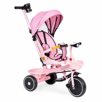 Tricicleta 2 in 1 pentru copii, scaun rotativ 360°, roti din spuma EVA, Ecotoys WQL-066-18 - Roz Tricicleta 2 in 1 pentru copii, scaun rotativ 360°, roti din spuma EVA, Ecotoys WQL-066-18 - Roz