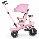 Tricicleta 2 in 1 pentru copii, scaun rotativ 360°, roti din spuma EVA, Ecotoys WQL-066-18 - Roz