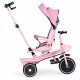 Tricicleta 2 in 1 pentru copii, scaun rotativ 360°, roti din spuma EVA, Ecotoys WQL-066-18 - Roz