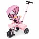 Tricicleta 2 in 1 pentru copii, scaun rotativ 360°, roti din spuma EVA, Ecotoys WQL-066-18 - Roz