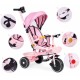 Tricicleta 2 in 1 pentru copii, scaun rotativ 360°, roti din spuma EVA, Ecotoys WQL-066-18 - Roz