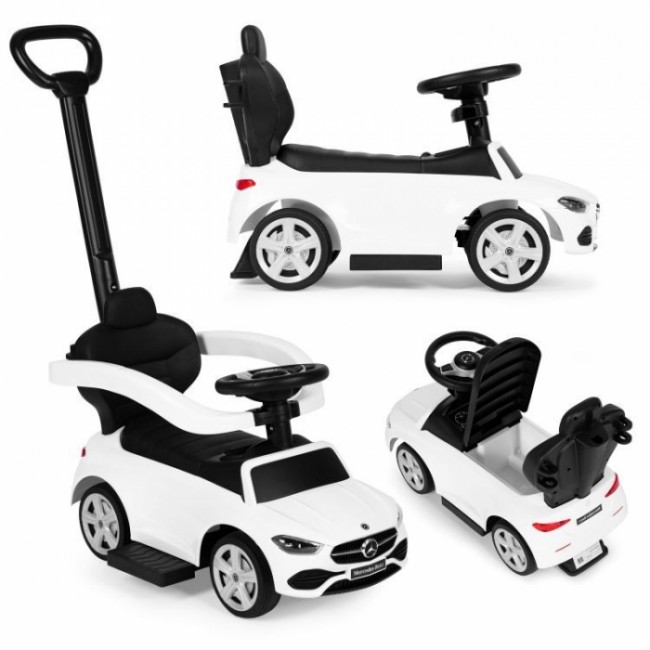 Masinuta de impins cu maner Mercedes C Class Ecotoys 668 - Alb