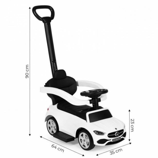 Masinuta de impins cu maner Mercedes C Class Ecotoys 668 - Alb