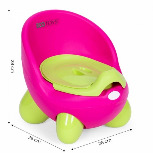 Olita pentru copii, insertie detasabila, picioare antiderapante Ecotoys PP112 - Roz-Verde